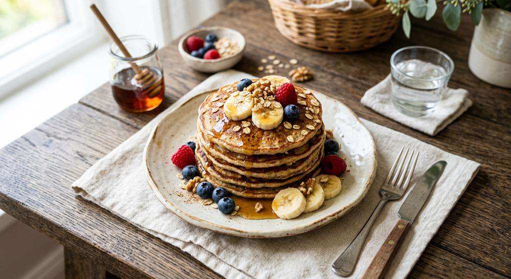 Halal Banana Oat Breakfast Pancakes