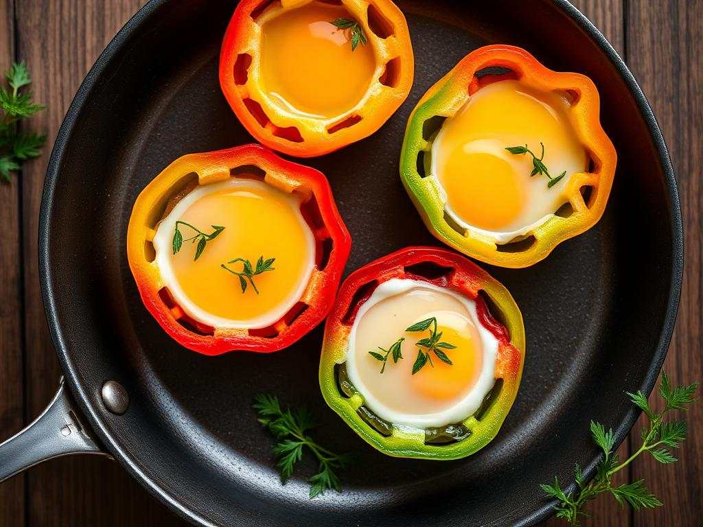 Halal Easy Bell Pepper Egg Nests Recipe Healthy