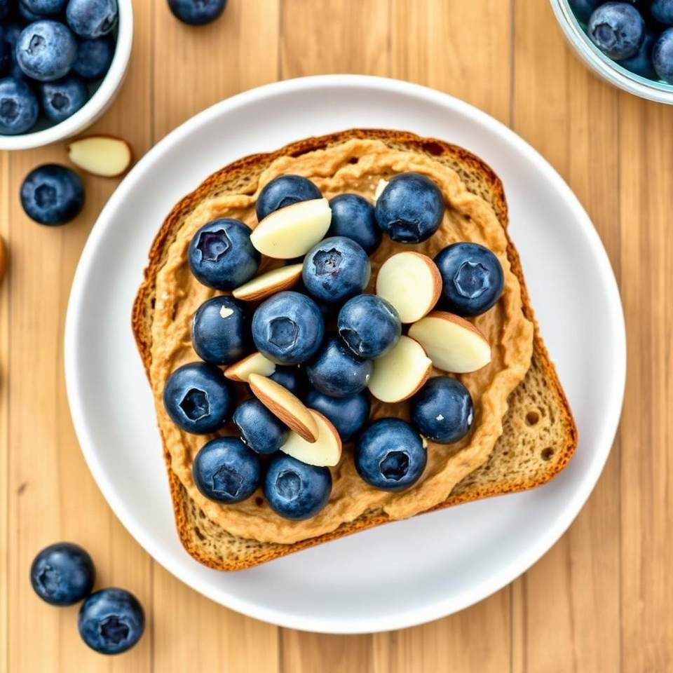 Halal High Protein Blueberry Almond Butter Toast Recipe