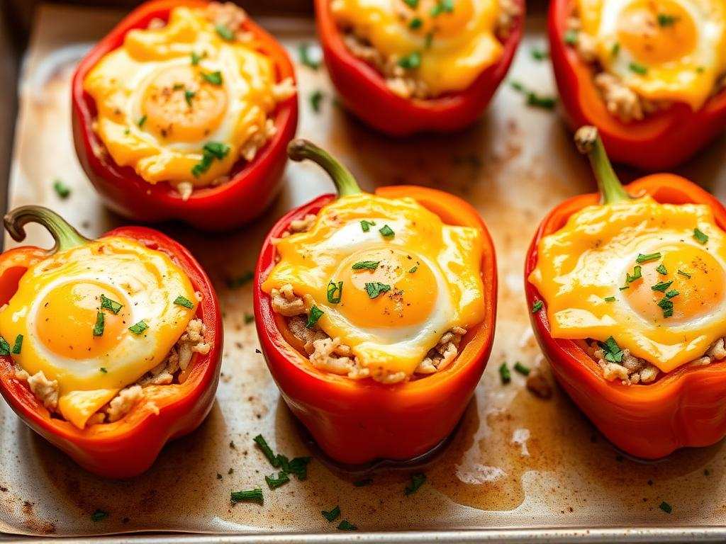 Halal High Protein Breakfast Stuffed Peppers Recipe