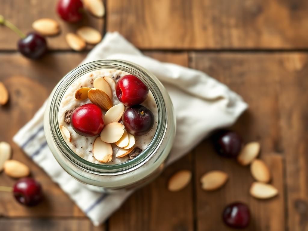 Halal Healthy Cherry Almond Overnight Oats Recipe