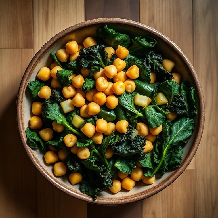 Halal Chickpea and Kale Warm Salad (Mediterranean)