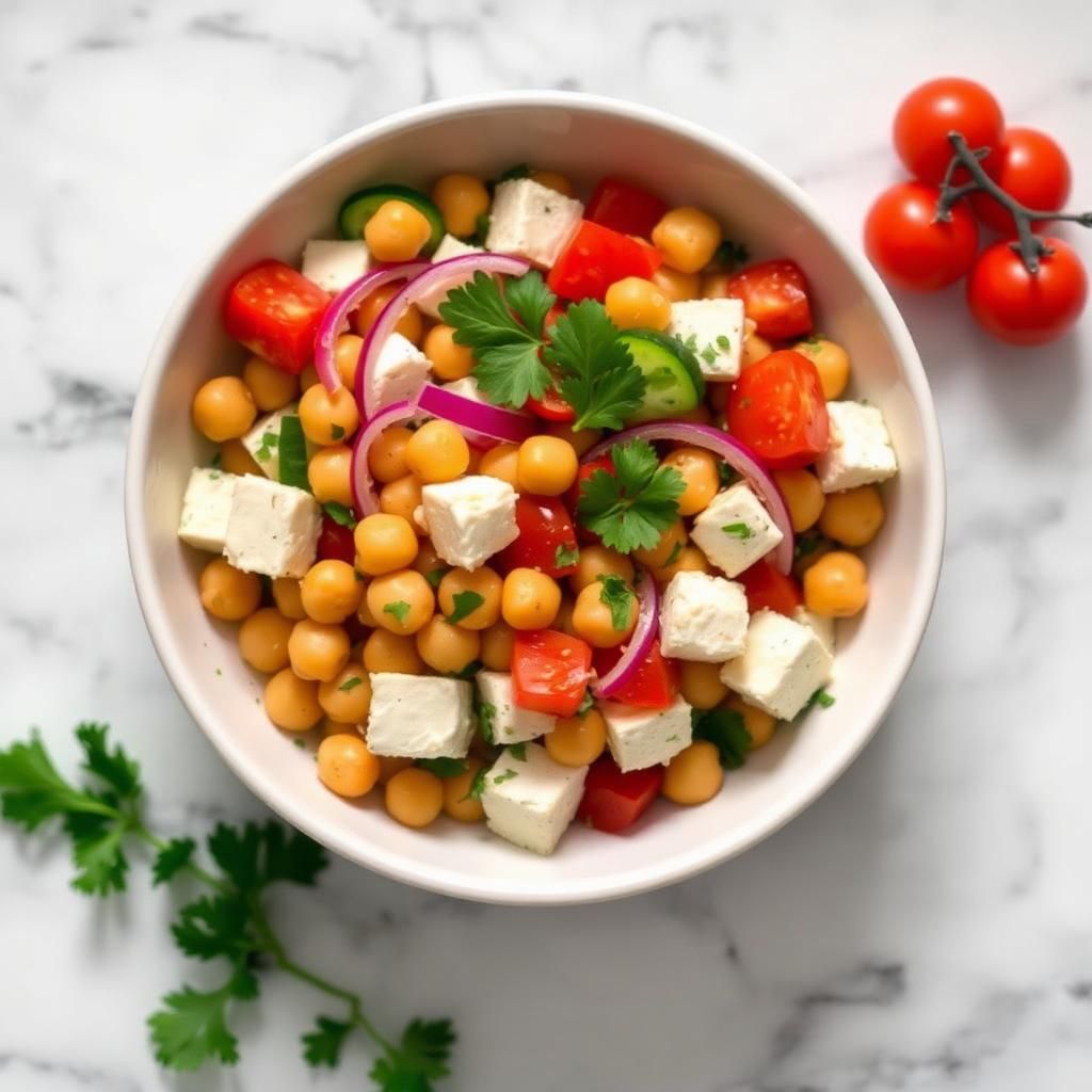 Halal Chickpea Feta Salad Recipe Easy