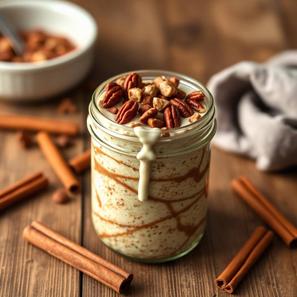 Halal Baked Cinnamon Roll Overnight Oats Bake Recipe