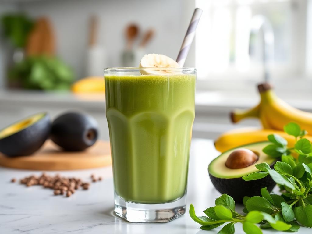 Halal Creamy Avocado Banana Protein Smoothie Recipe