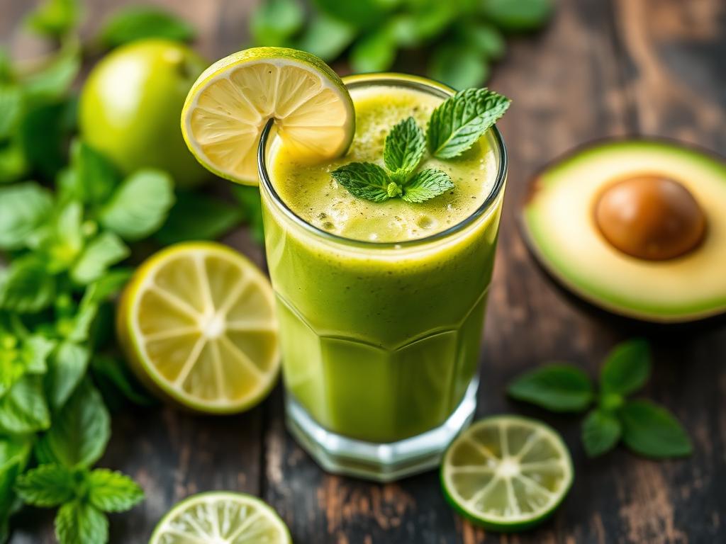 Halal Creamy Avocado Lime Green Smoothie
