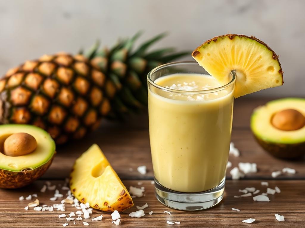 Halal Creamy Avocado Pineapple Smoothie Recipe