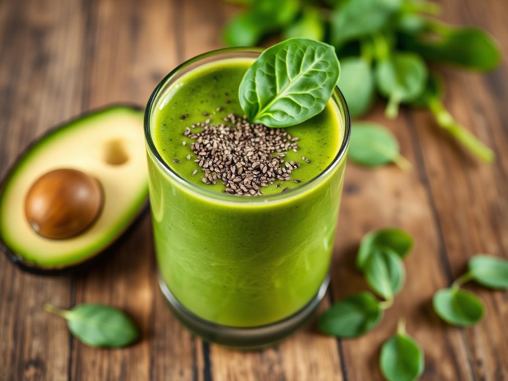 Halal Creamy Avocado Spinach Green Smoothie
