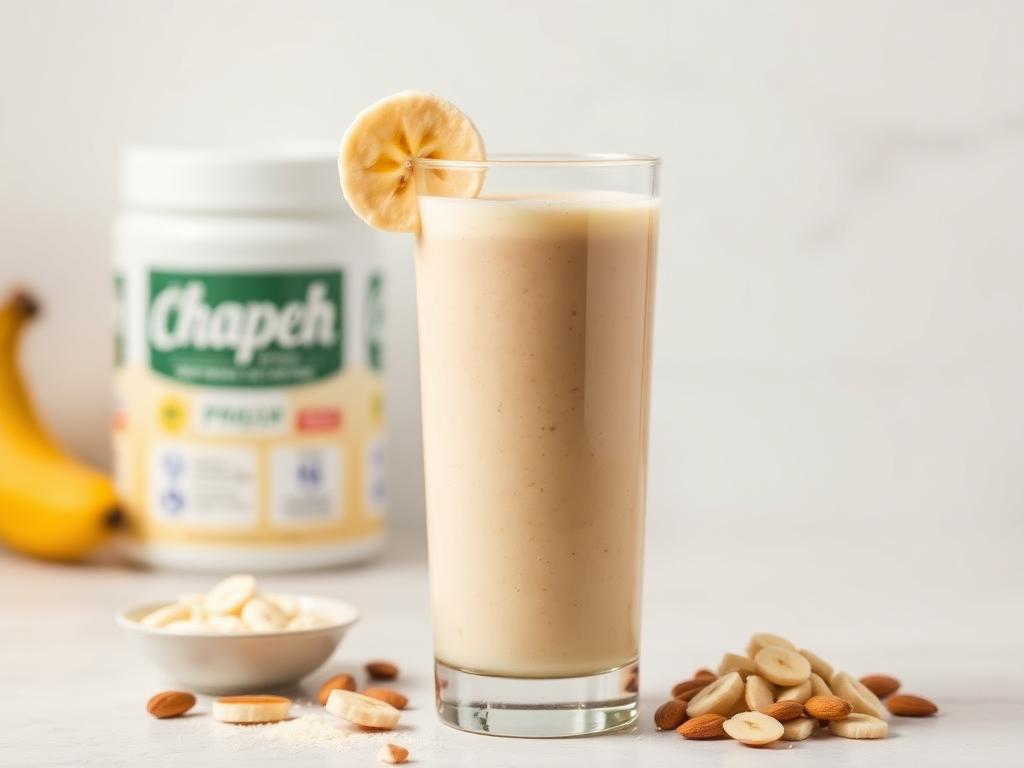 Halal Creamy Banana Almond Protein Smoothie Recipe