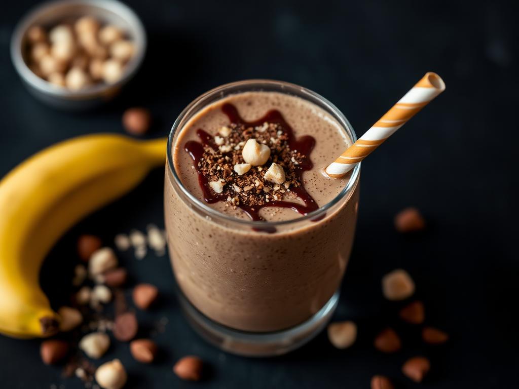 Halal Creamy Banana Chocolate Hazelnut Smoothie Recipe