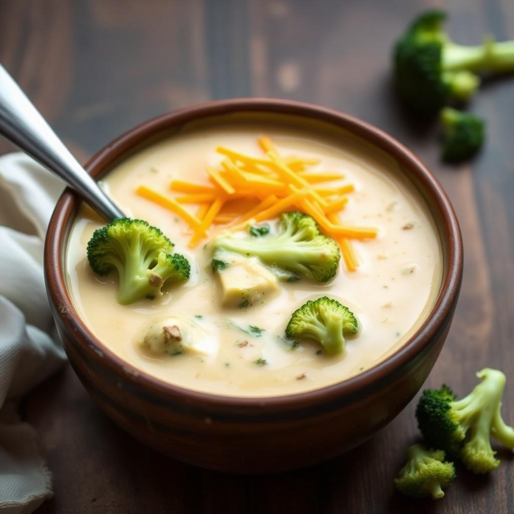 Halal Creamy Broccoli Cheddar Soup (Halal)