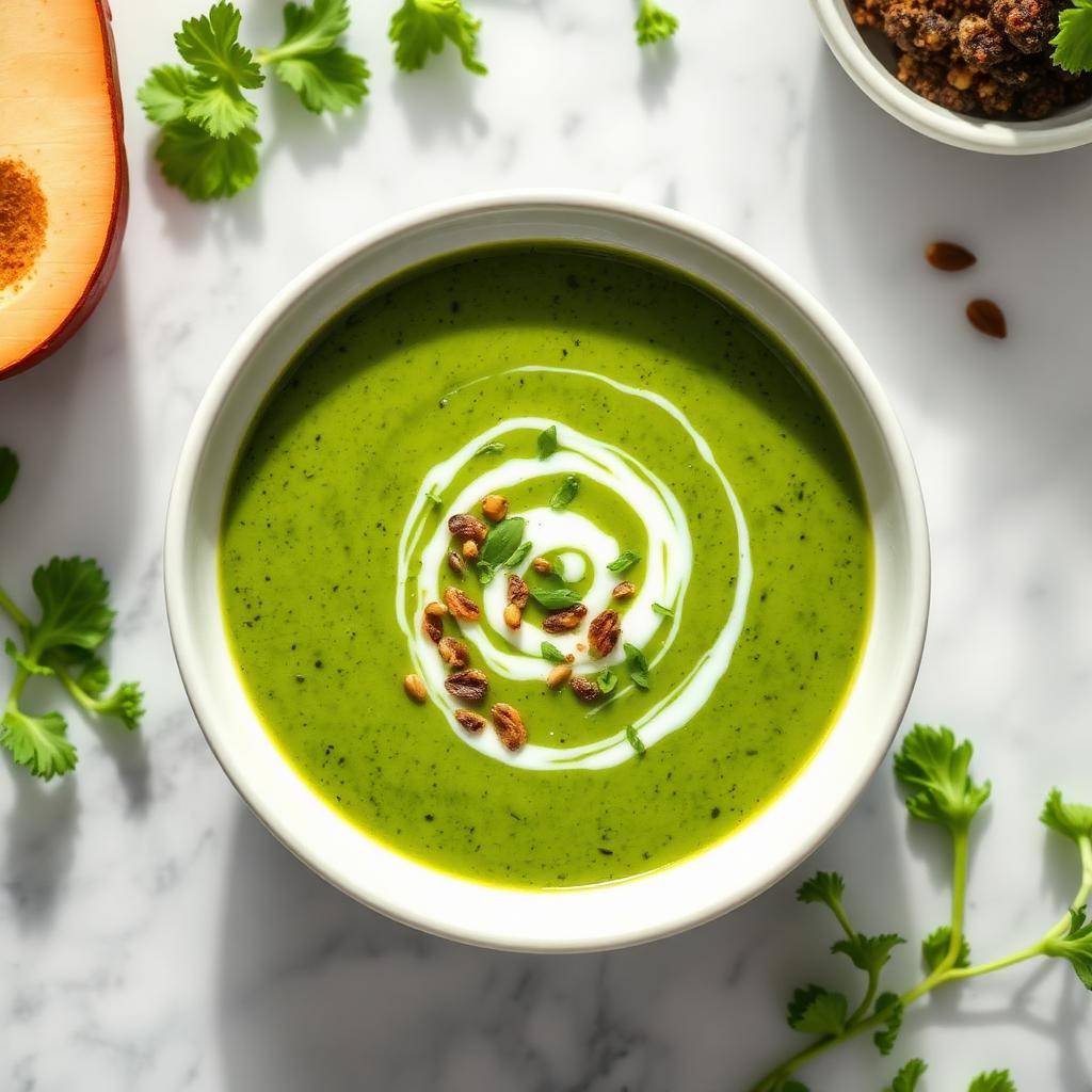 Halal Creamy Broccoli Spinach Soup (Dairy-Free)