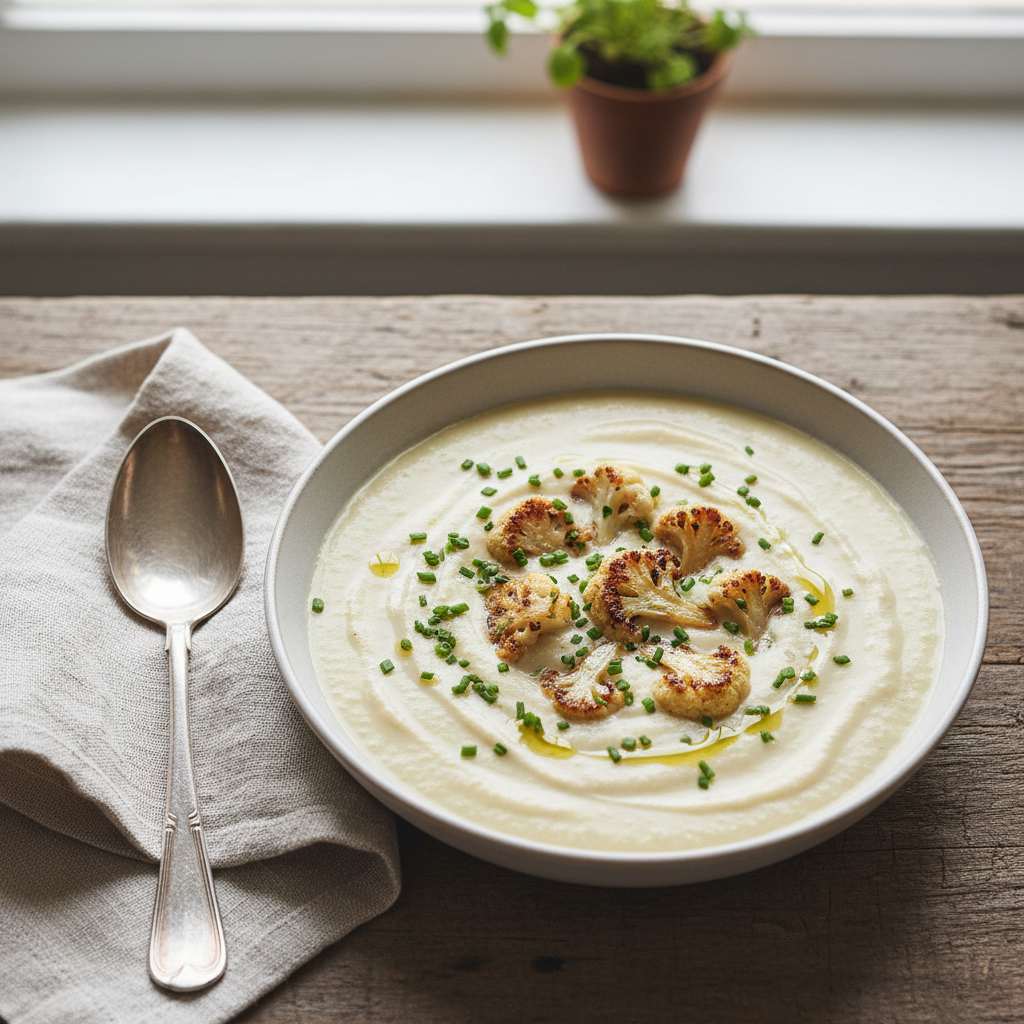 Halal Creamy Cauliflower Soup (Dairy-Free)