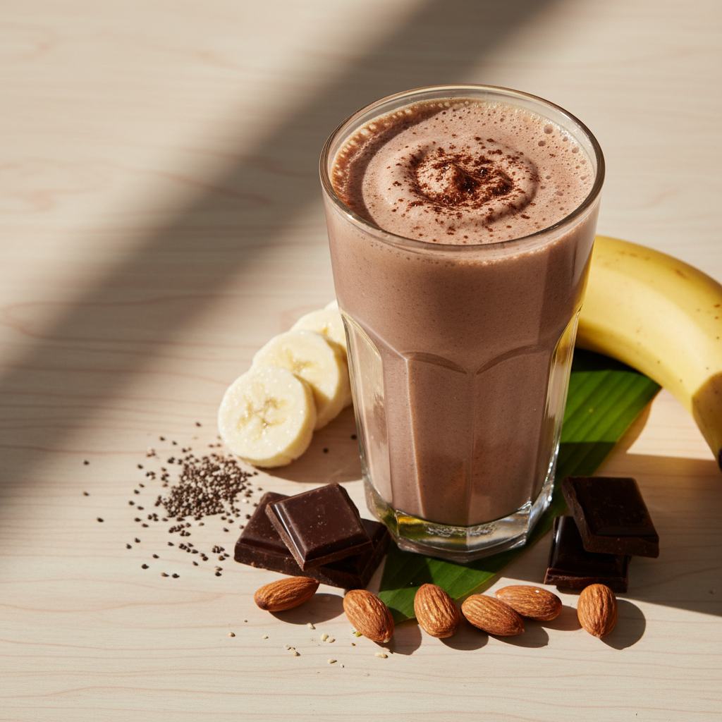 Halal Creamy Chocolate Banana Protein Shake