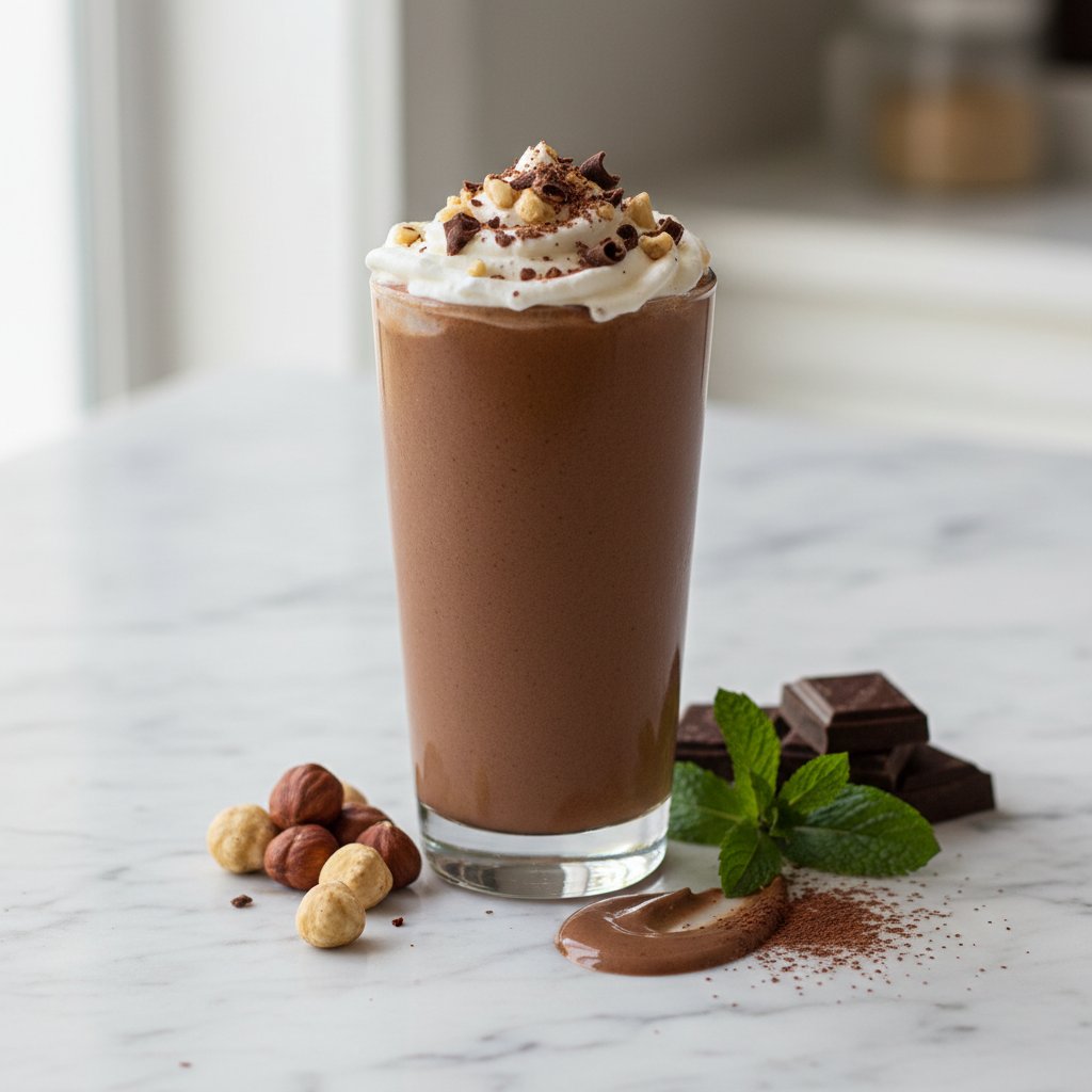 Halal Creamy Chocolate Hazelnut Protein Smoothie