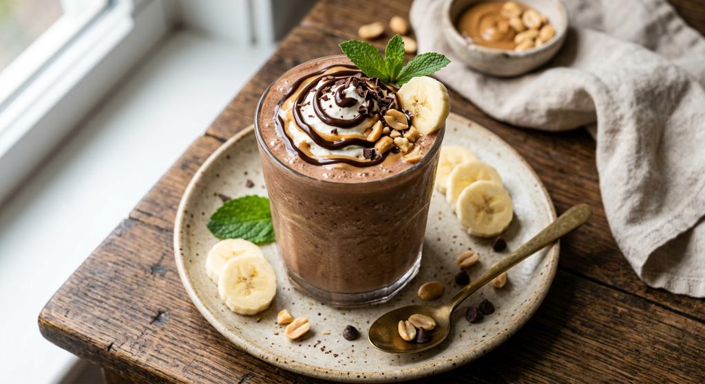 Halal Creamy Chocolate Peanut Butter Banana Drink Recipe