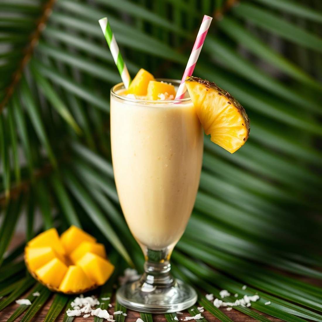 Halal Creamy Mango Pineapple Coconut Smoothie Recipe