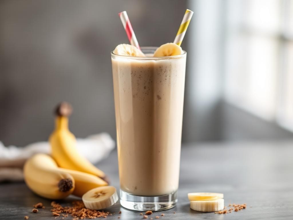 Halal Creamy Peanut Butter Banana Protein Shake Recipe