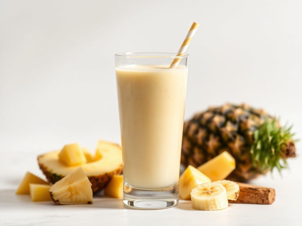 Halal Creamy Pineapple Banana Protein Smoothie Recipe