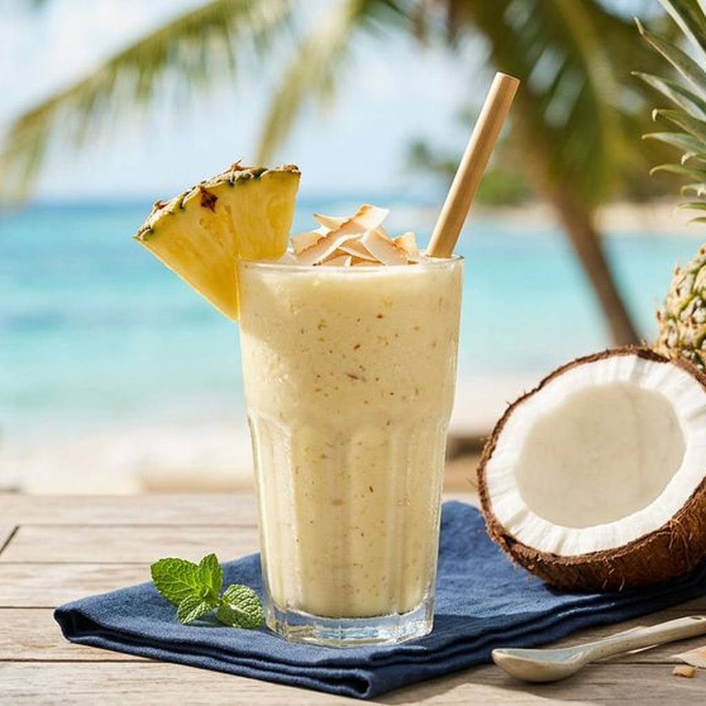 Halal Creamy Pineapple Coconut Protein Smoothie