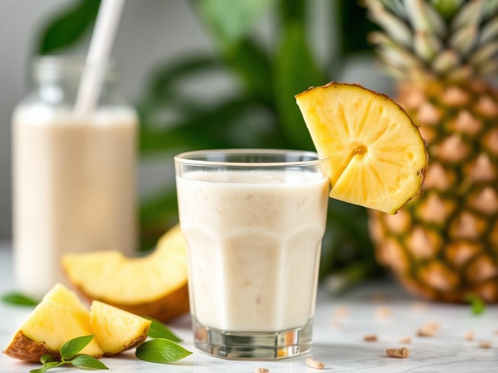 Halal Creamy Pineapple Coconut Water Smoothie Recipe