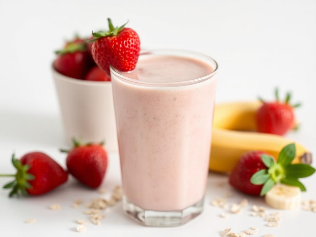 Halal Creamy Strawberry Banana Oat Smoothie Recipe