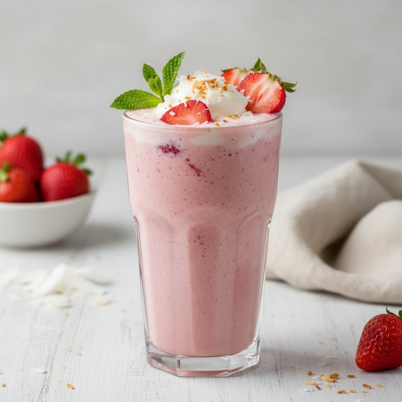 Halal Creamy Strawberry Coconut Protein Shake Recipe