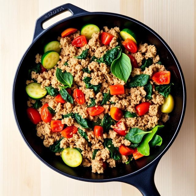 Halal Diabetic Friendly Turkey Vegetable Skillet Recipe