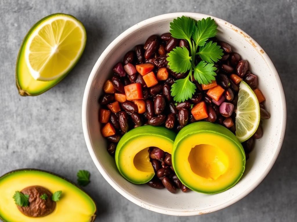 Halal Avocado Black Bean Breakfast Bowl