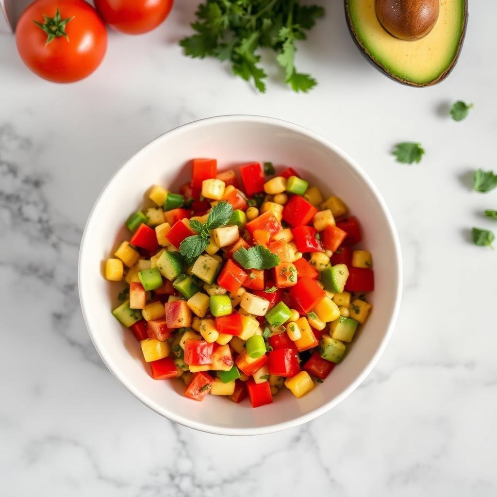 Halal Easy Avocado Corn Tomato Salad Recipe
