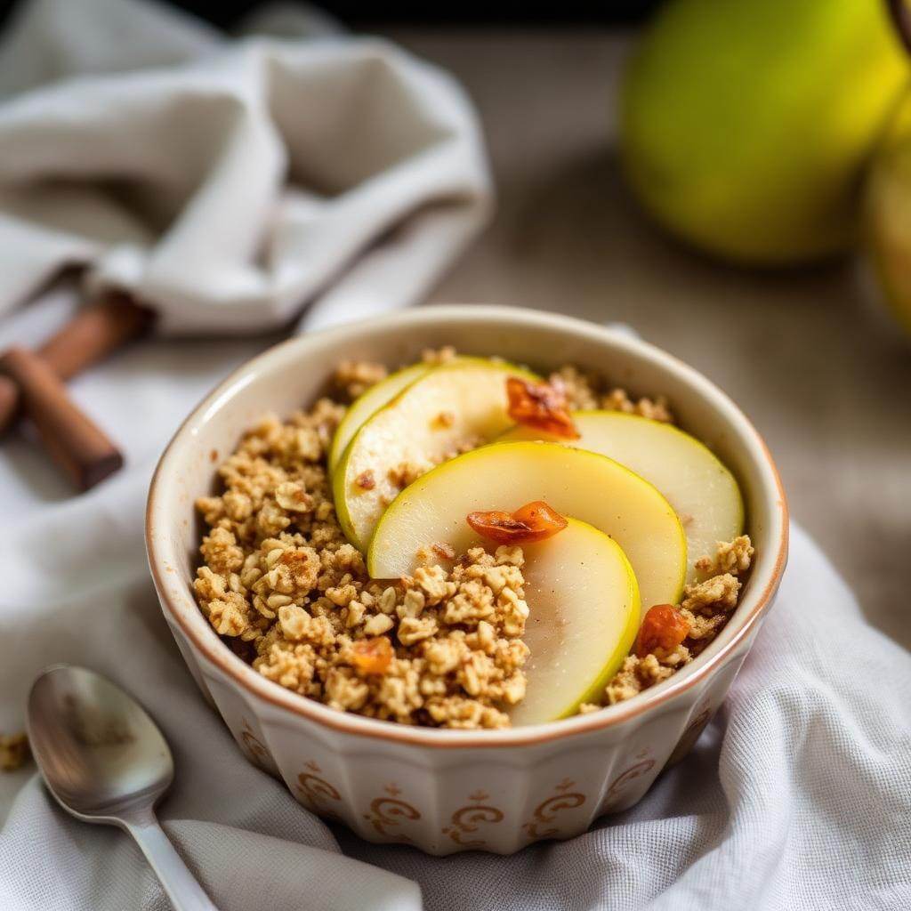 Halal Easy Baked Pear Ginger Crumble Recipe