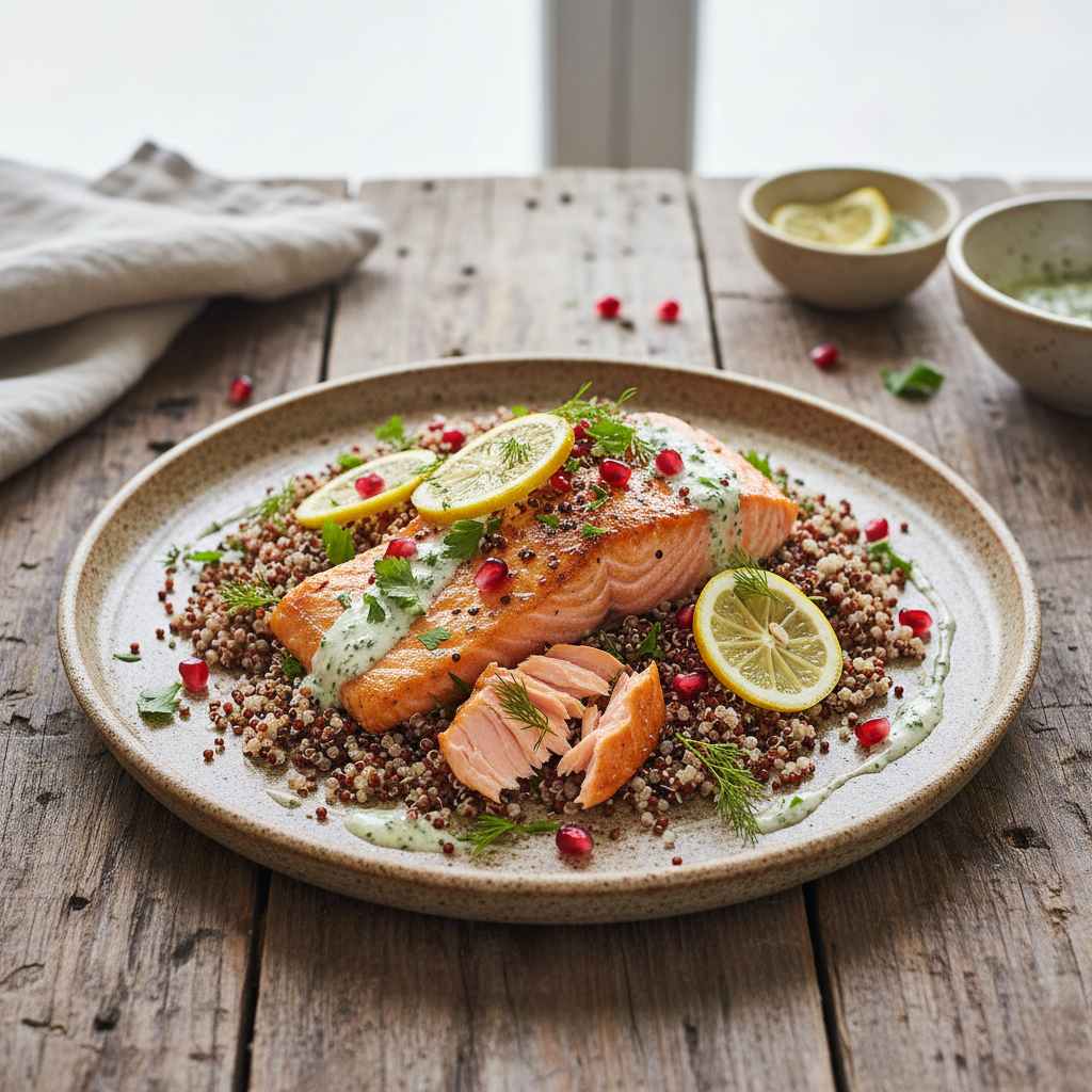 Halal Easy Baked Salmon with Quinoa Recipe