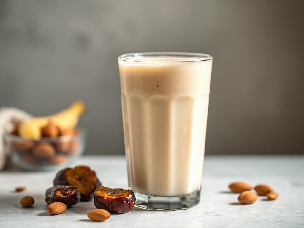 Halal Easy Banana Date Almond Milk Drink Recipe