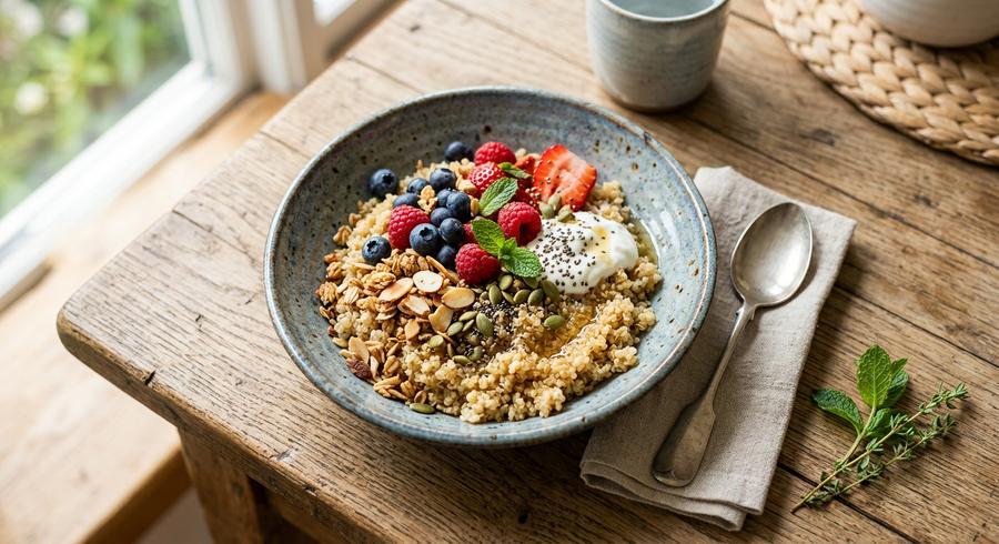 Halal Berry Quinoa Breakfast Bowl