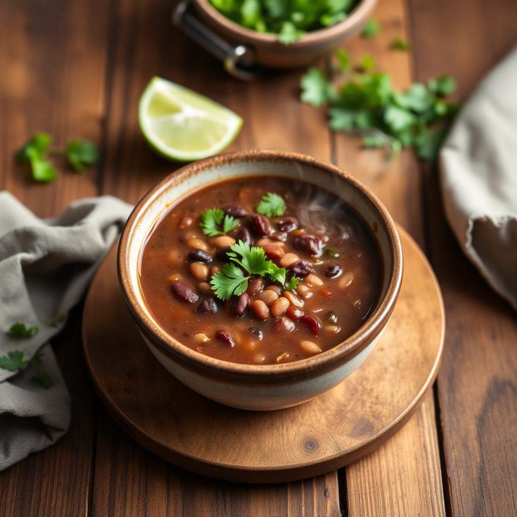 Halal Easy Black Bean Soup (Vegetarian)