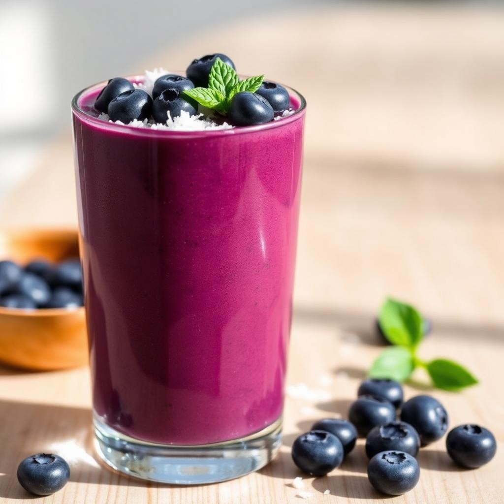 Halal Easy Blueberry Coconut Protein Smoothie Recipe