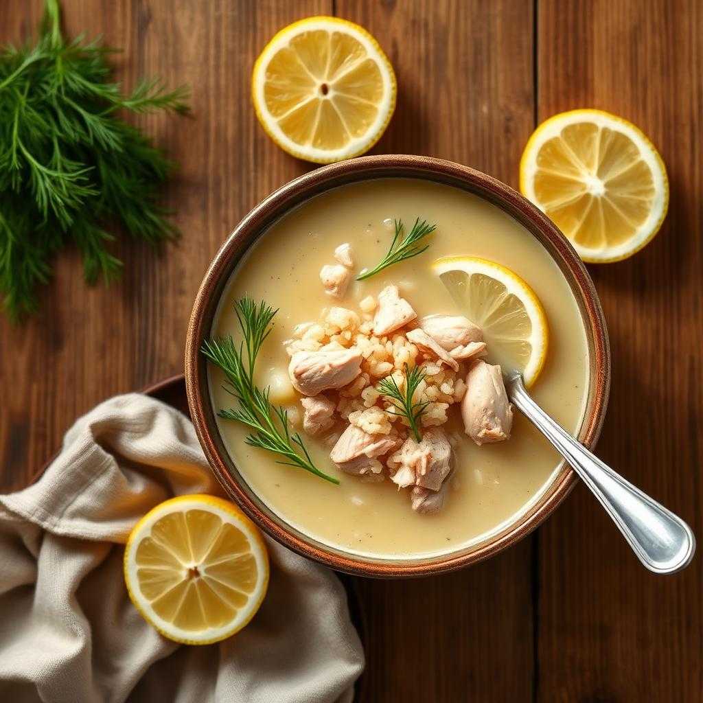 Halal Easy Chicken Avgolemono Soup (Lemon)