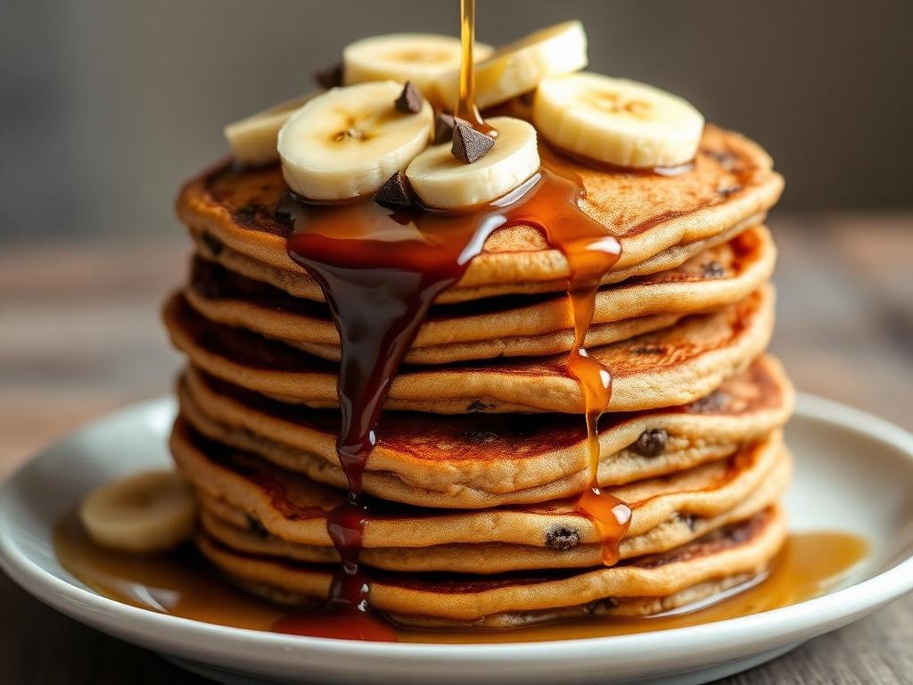 Halal Chocolate Chip Banana Pancakes