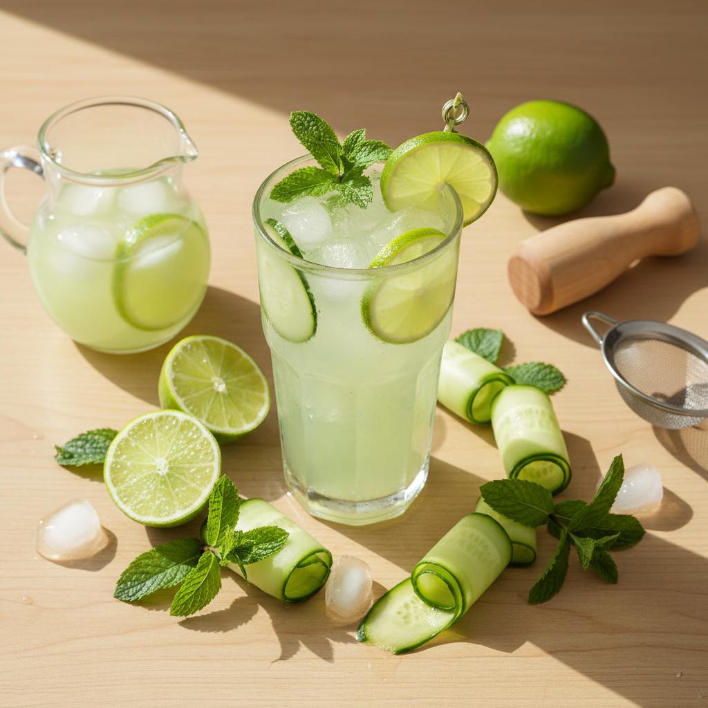 Halal Easy Cucumber Mint Lime Mocktail