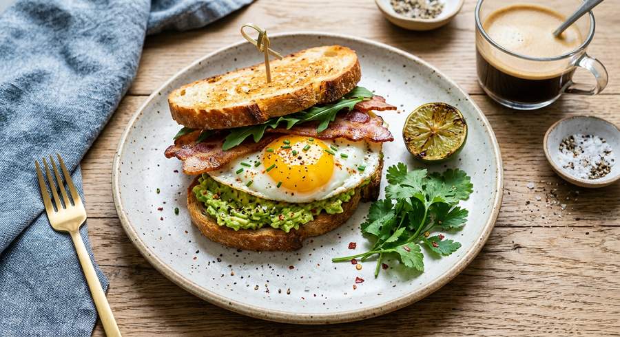 Halal Egg Avocado Breakfast Sandwich