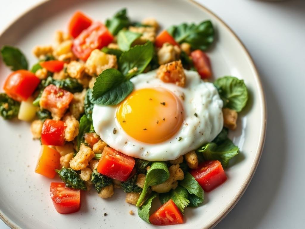 Halal Egg White Veggie Scramble