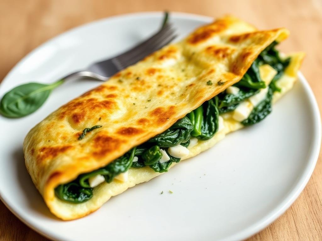 Halal Goat Cheese Spinach Omelette