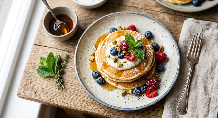 Halal Greek Yogurt Pancakes