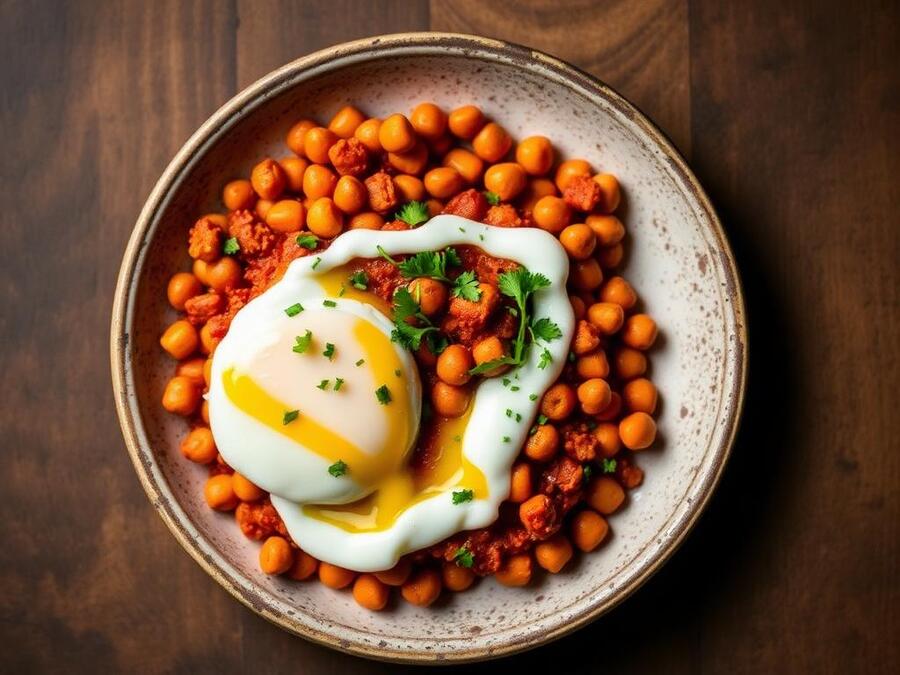 Halal Easy Harissa Chickpea Breakfast Bowl Recipe