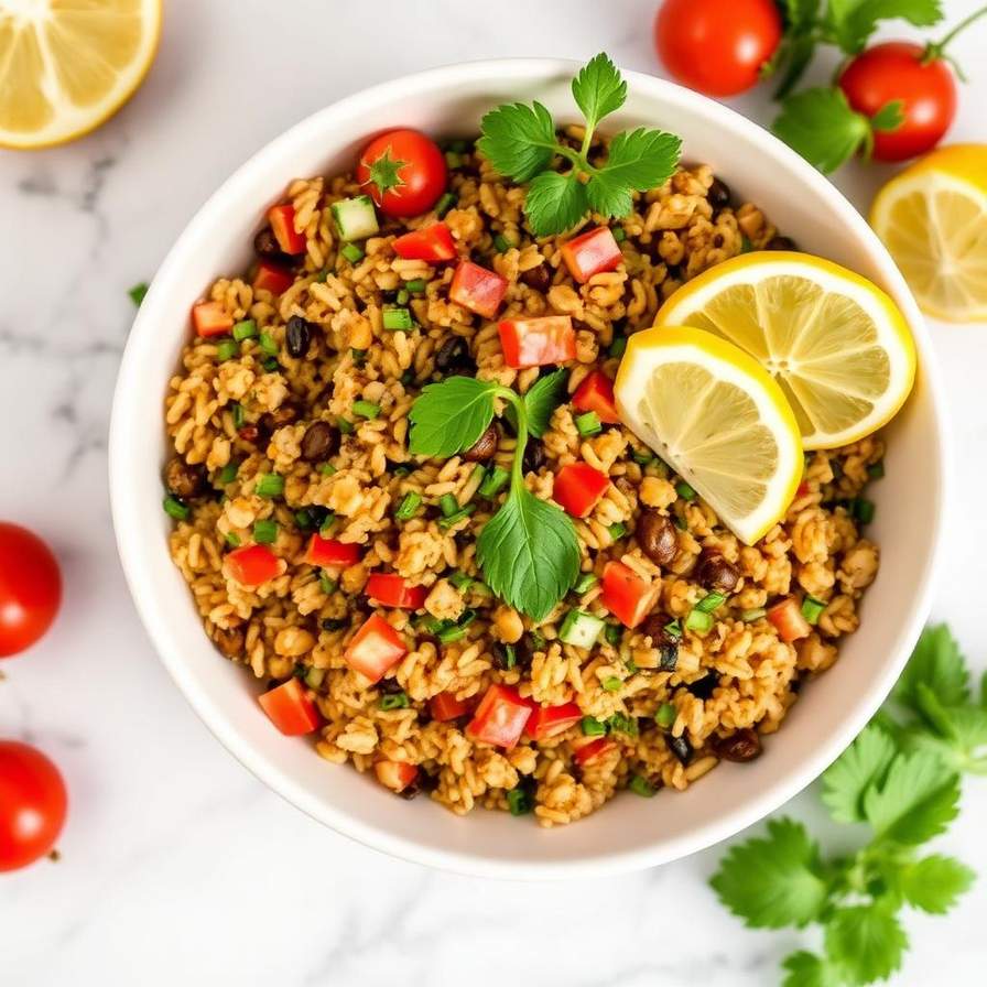 Halal Easy Lentil Rice Salad Recipe