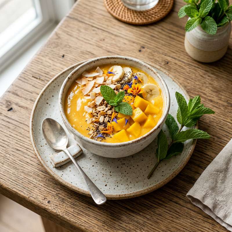 Halal Mango Coconut Breakfast Smoothie