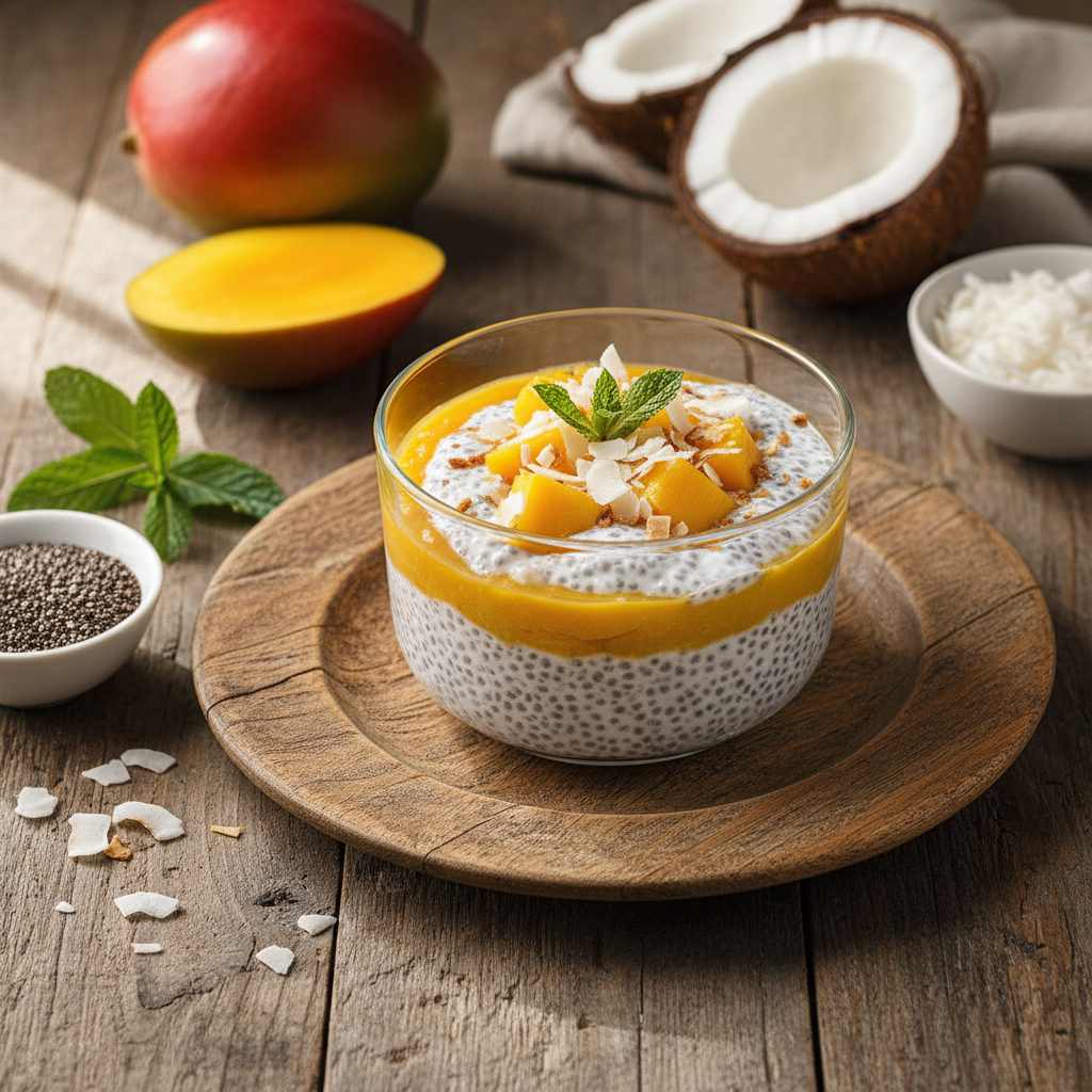 Halal Easy Mango Coconut Chia Pudding Recipe