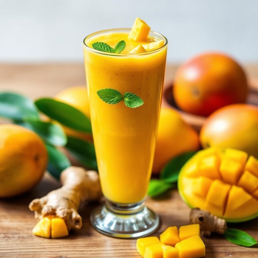 Halal Easy Mango Ginger Tropical Smoothie Recipe