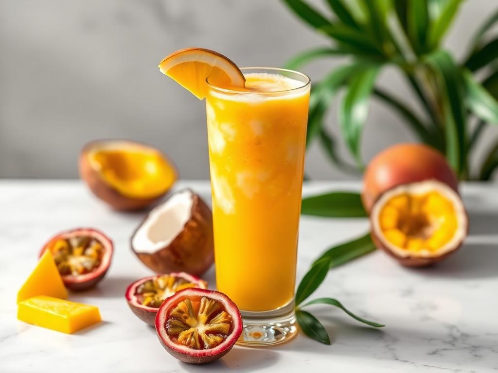 Halal Easy Mango Passionfruit Coconut Drink Recipe