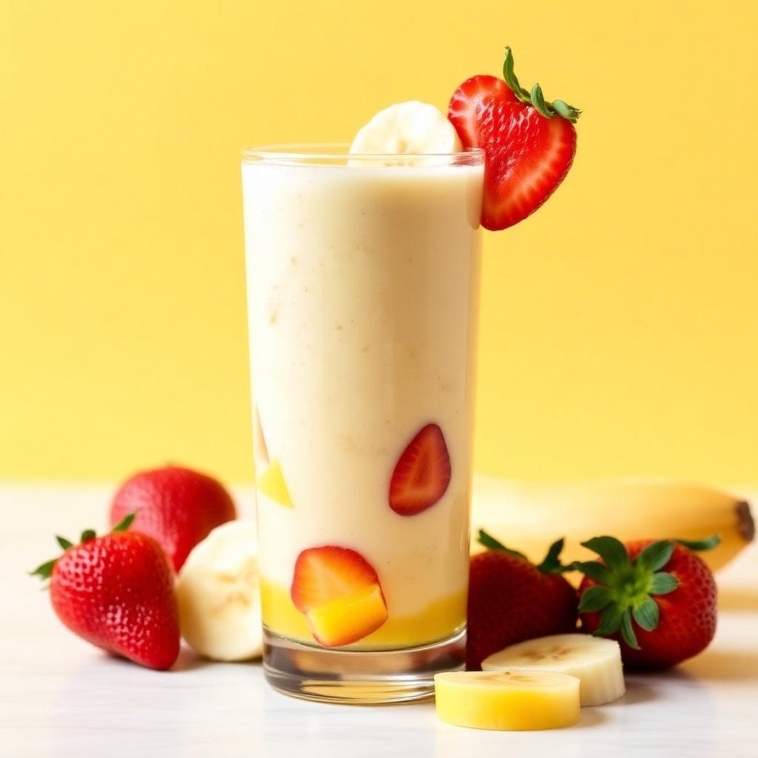 Halal Easy Mango Strawberry Banana Smoothie Recipe